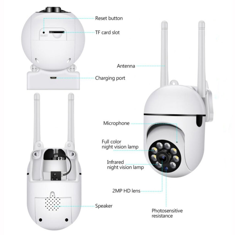 A7 1080P HD Wireless WiFi Smart Surveillance Camera Support Night Vision / Two Way Audio, without Memory, with 16G Memory, with 32G Memory A7 1080P HD Wireless WiFi Smart Surveillance Camera Support Night Vision / Two Way Audio, without Memory, with 16G Memory, with 32G Memory